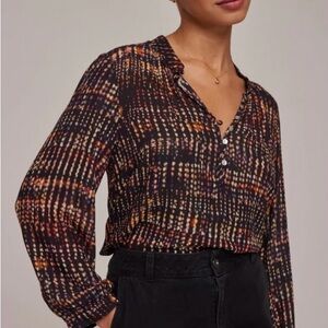 Bella Dahl Half Placket Pullover City Lights Size Small